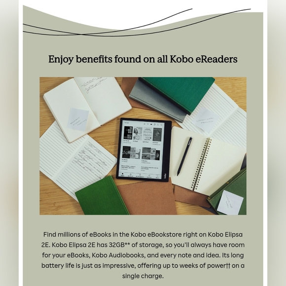 E-READER BUNDLE: Kobo Elipsa 2E + SleepCover + Stylus 2 - Picture 6 of 14